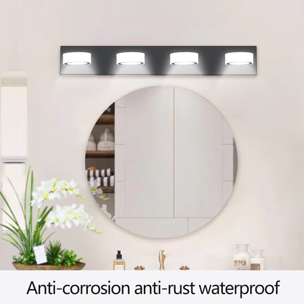 ExBrite LED Modern Black 4-Light Vanity Lights Fixtures Over Mirror Bath Wall Lighting Image 5