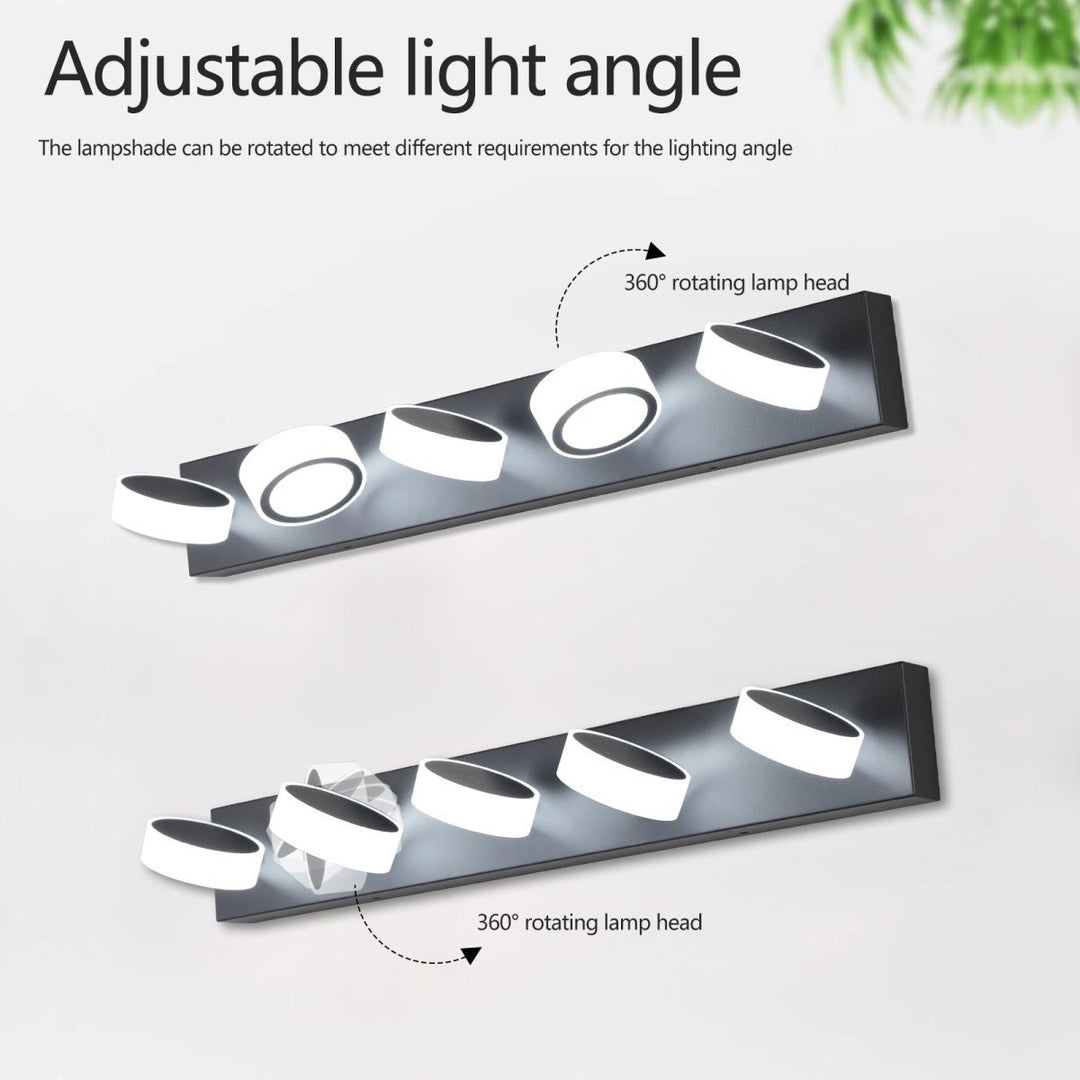 ExBrite Black 5-Light Modern LED Vanity Light Fixture Bath Wall Over Mirror Image 9