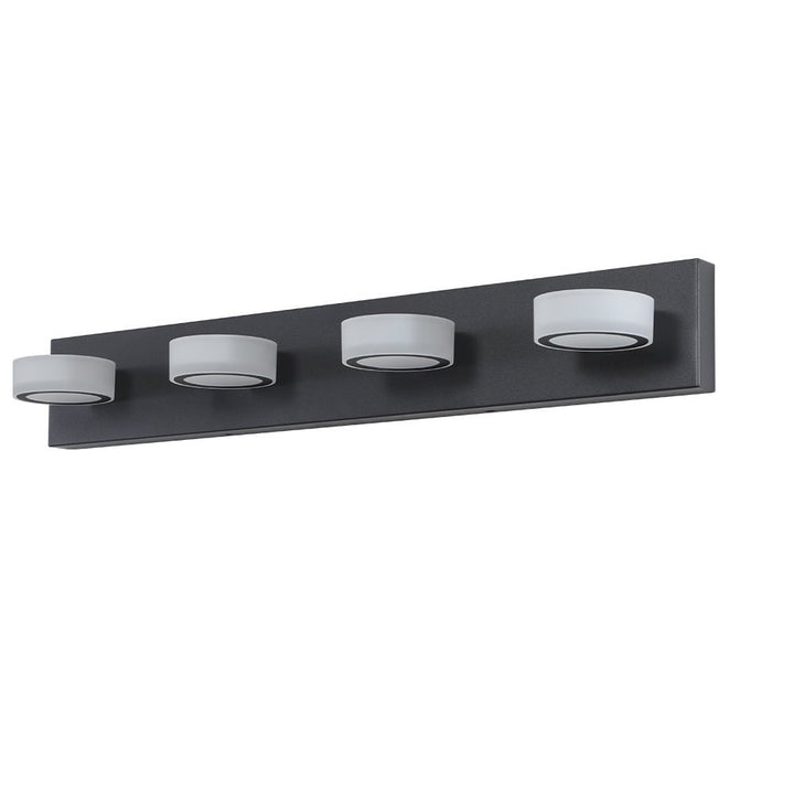 ExBrite LED Modern Black 4-Light Vanity Lights Fixtures Over Mirror Bath Wall Lighting Image 11