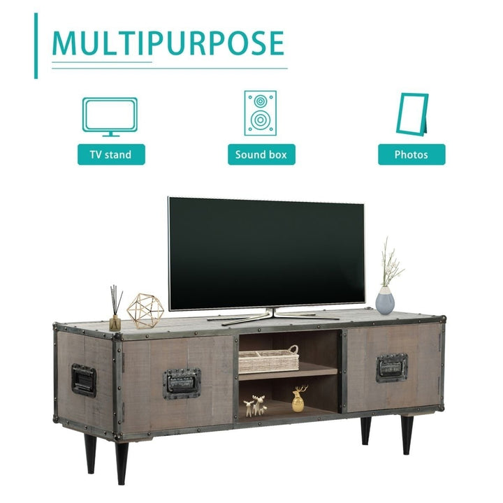 MangoLuxe Modern TV Stand for 55 Inch TV Solid Wood Storage Cabinet Furniture Image 4