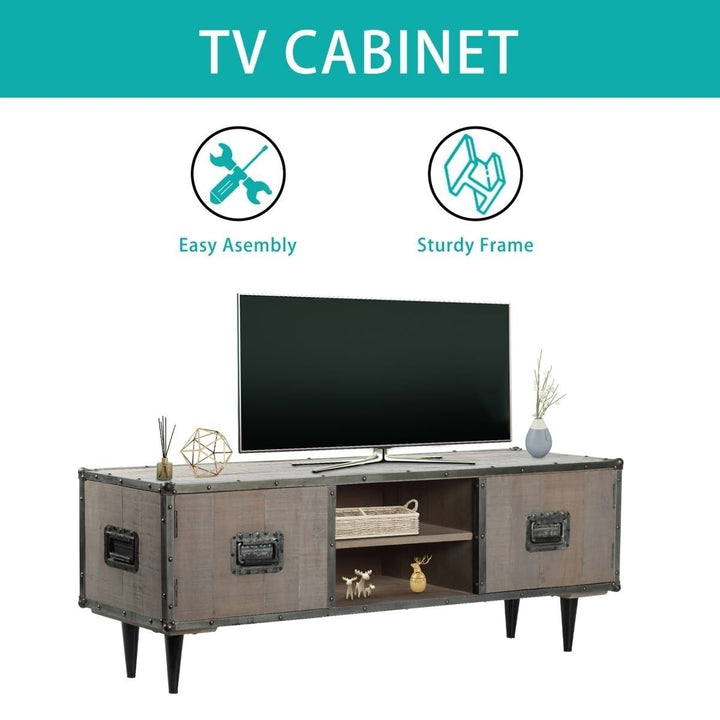 MangoLuxe Modern TV Stand for 55 Inch TV Solid Wood Storage Cabinet Furniture Image 6