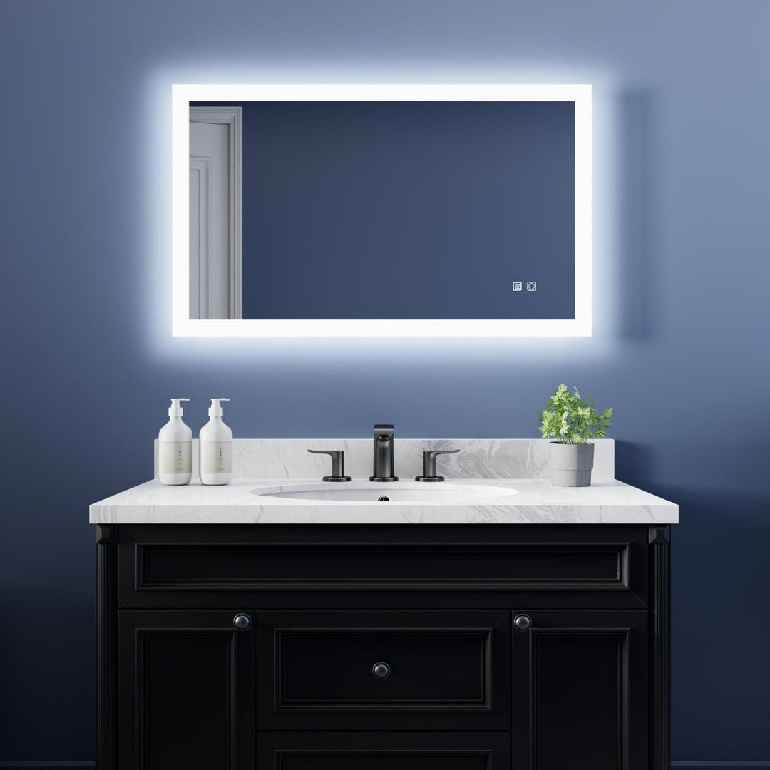 ES-DIY 40" x 24" LED Bathroom Mirror,Led Mirror for Bathroom,Anti-Fog,Dimmable,Touch Button,Water Proof,Backlit Mirror Image 2