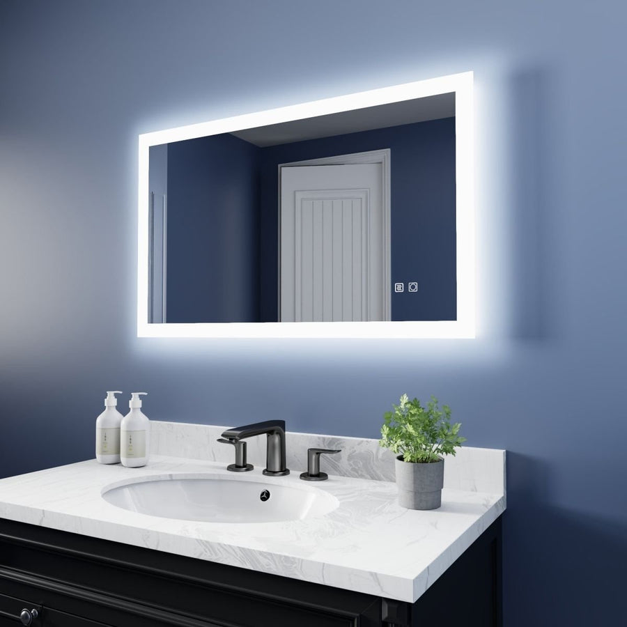 ES-DIY 40" x 24" LED Bathroom Mirror,Led Mirror for Bathroom,Anti-Fog,Dimmable,Touch Button,Water Proof,Backlit Mirror Image 1