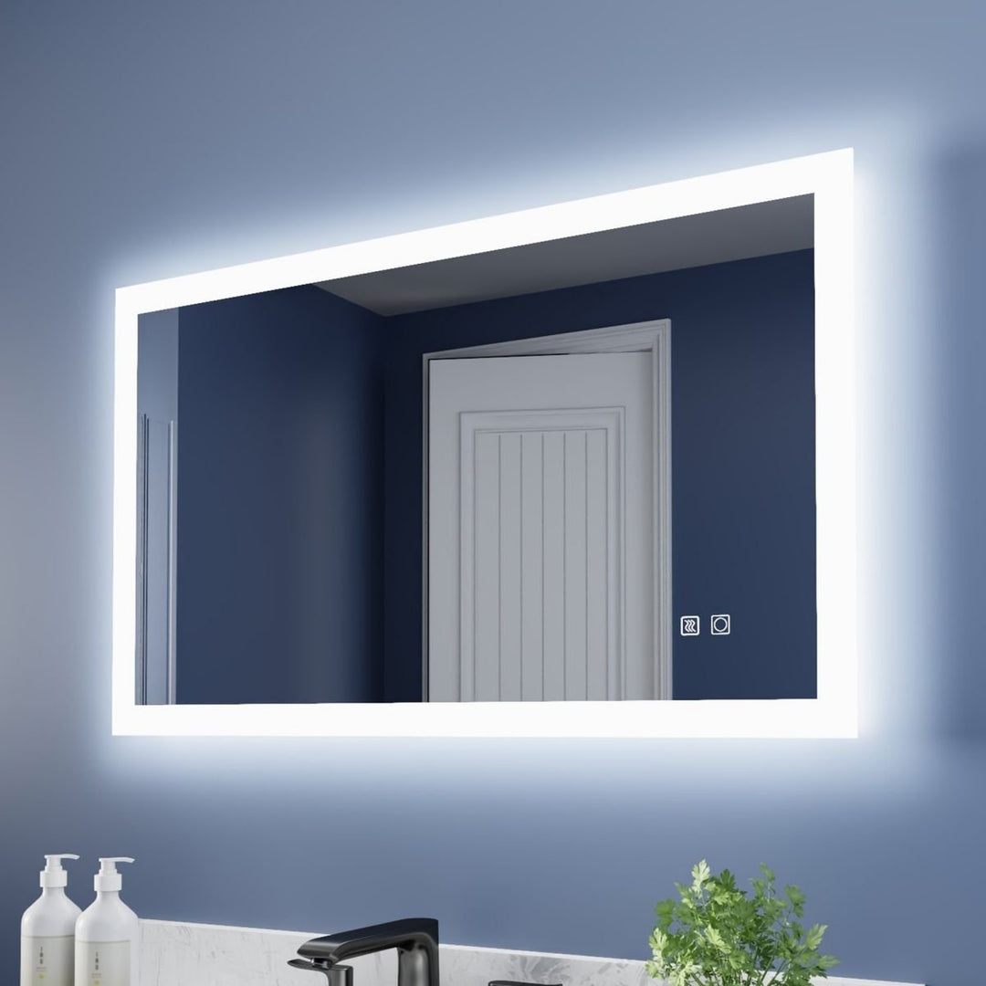 ES-DIY 40" x 24" LED Bathroom Mirror,Led Mirror for Bathroom,Anti-Fog,Dimmable,Touch Button,Water Proof,Backlit Mirror Image 11