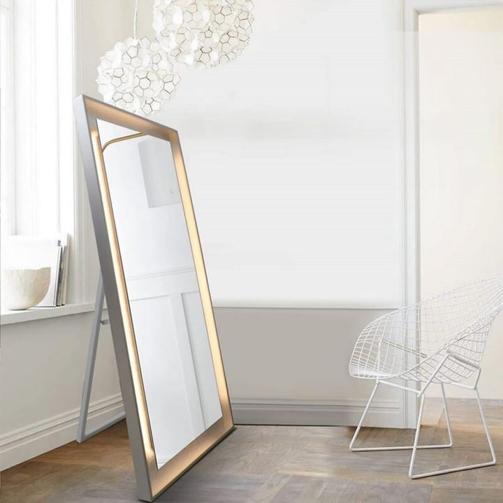 Allsumhome Full Length Mirror with LED Lights,28" x 60" Lighted Floor Standing, Full Body,Sliver Image 7