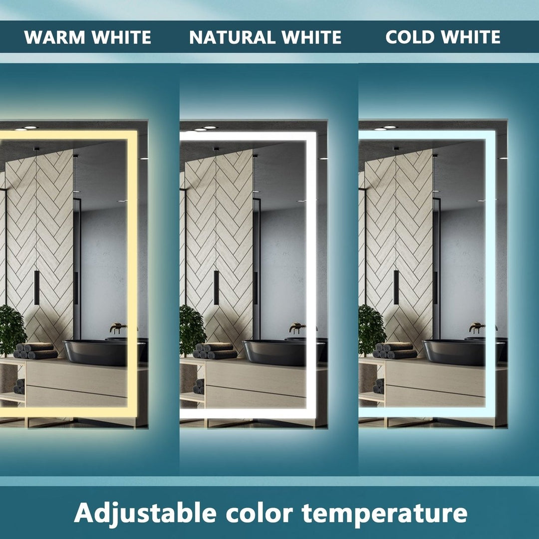 ES-DIY LED Bathroom Mirror 72"x 36" With Stepless Dimmable Wall Mirrors with Anti-Fog,Memory, 3 Colors Image 8