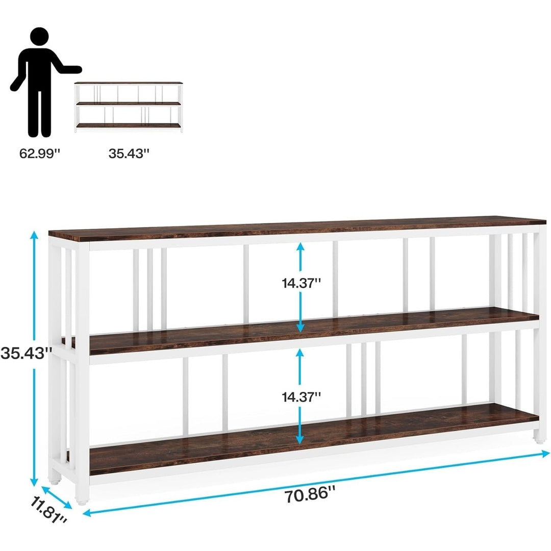 Tribesigns 71" Console Table 3-Tier Sofa Table Storage Shelves Entryway Table Image 12