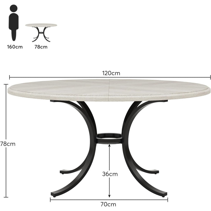 Tribesigns 47" Round Dining Table Wooden Surface for 4-6 People Pedestal Base Image 12