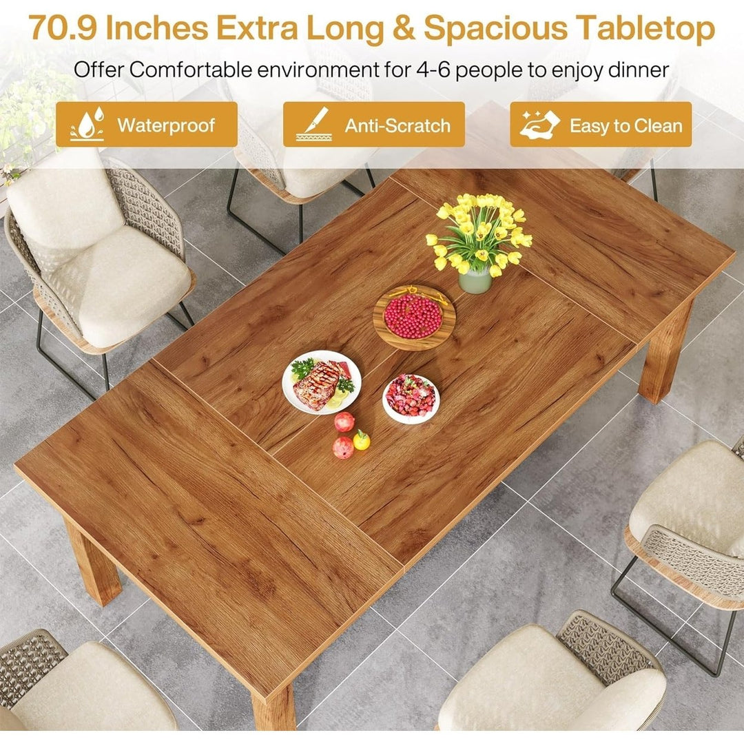 Tribesigns 70.87" Wood Dining Table for 6-8 Modern Rectangle Walnut Finish Image 6