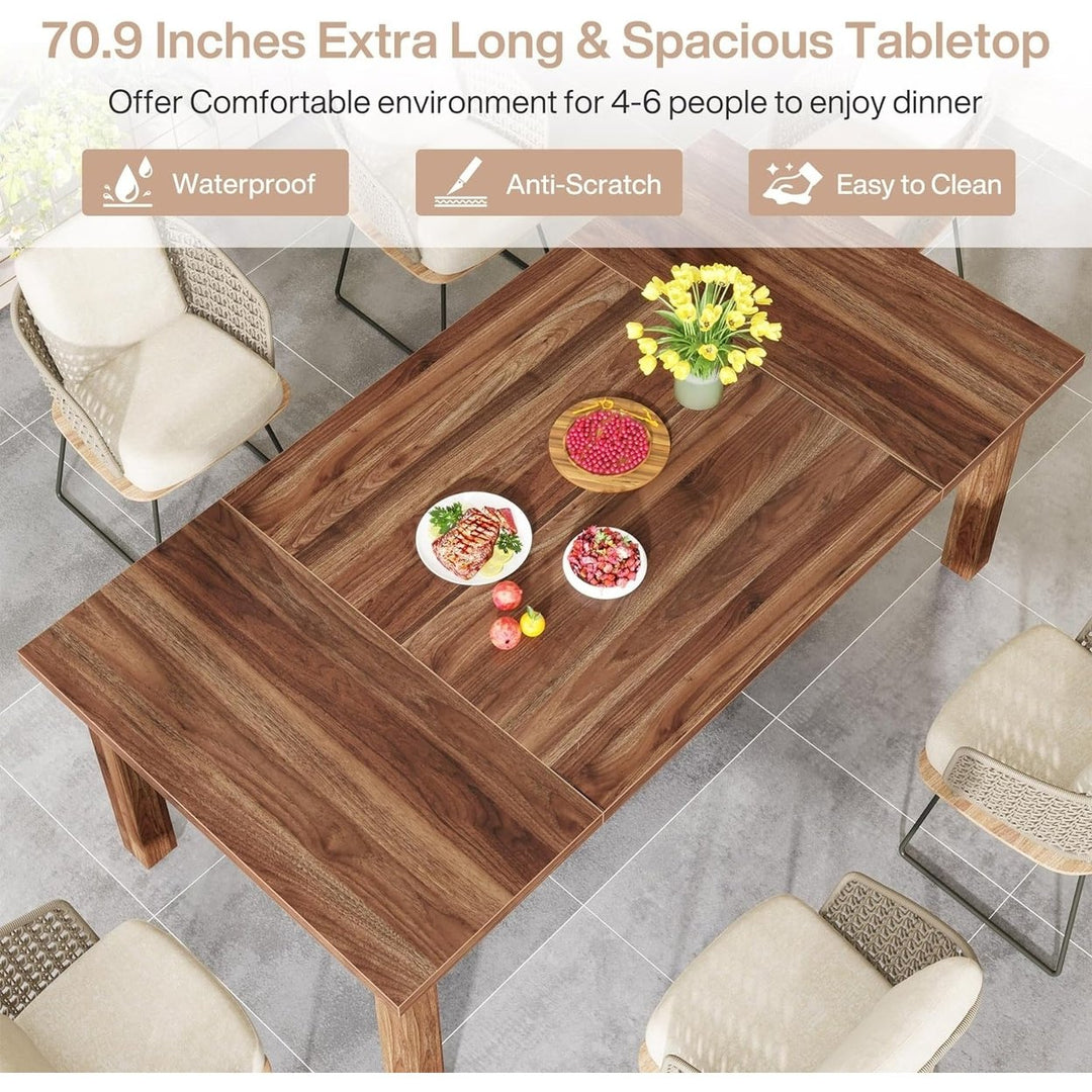 Tribesigns 70.87" Wood Dining Table for 6-8 Modern Rectangle Walnut Finish Image 12