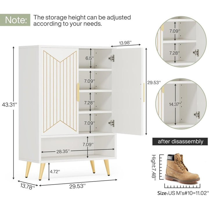 Tribesigns 6-Tier Shoe Cabinet 25 Pairs Wooden Organizer Adjustable Shelves Image 5