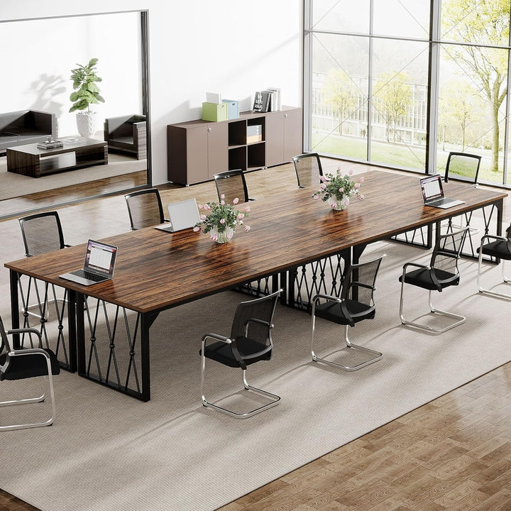 Tribesigns 78.7 Inch Conference Table Rectangular Brown Office Meeting Table Image 3