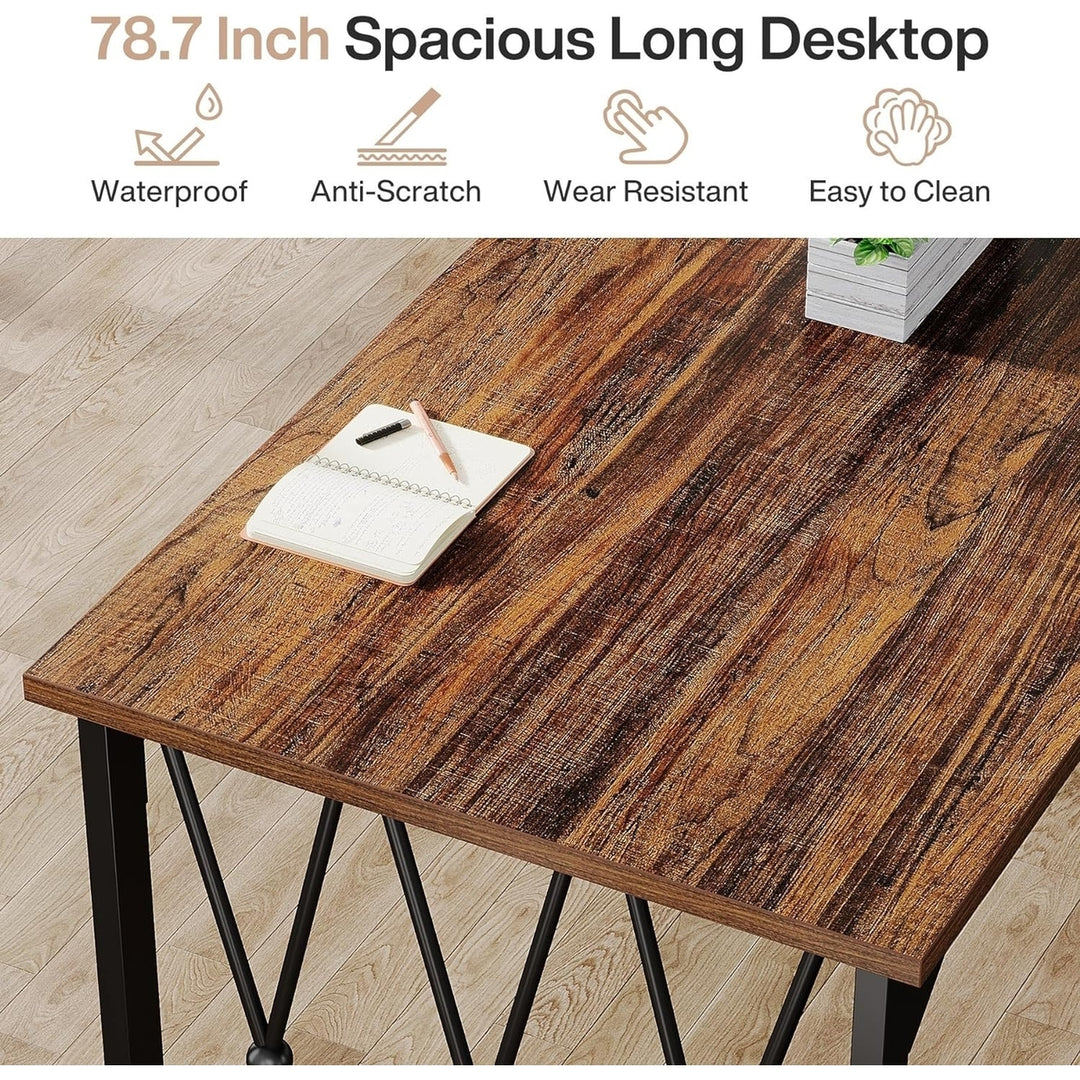 Tribesigns 78.7 Inch Conference Table Rectangular Brown Office Meeting Table Image 6