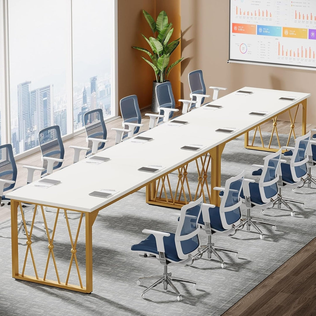 Tribesigns 78.7 Inch Conference Table Rectangular Brown Office Meeting Table Image 8