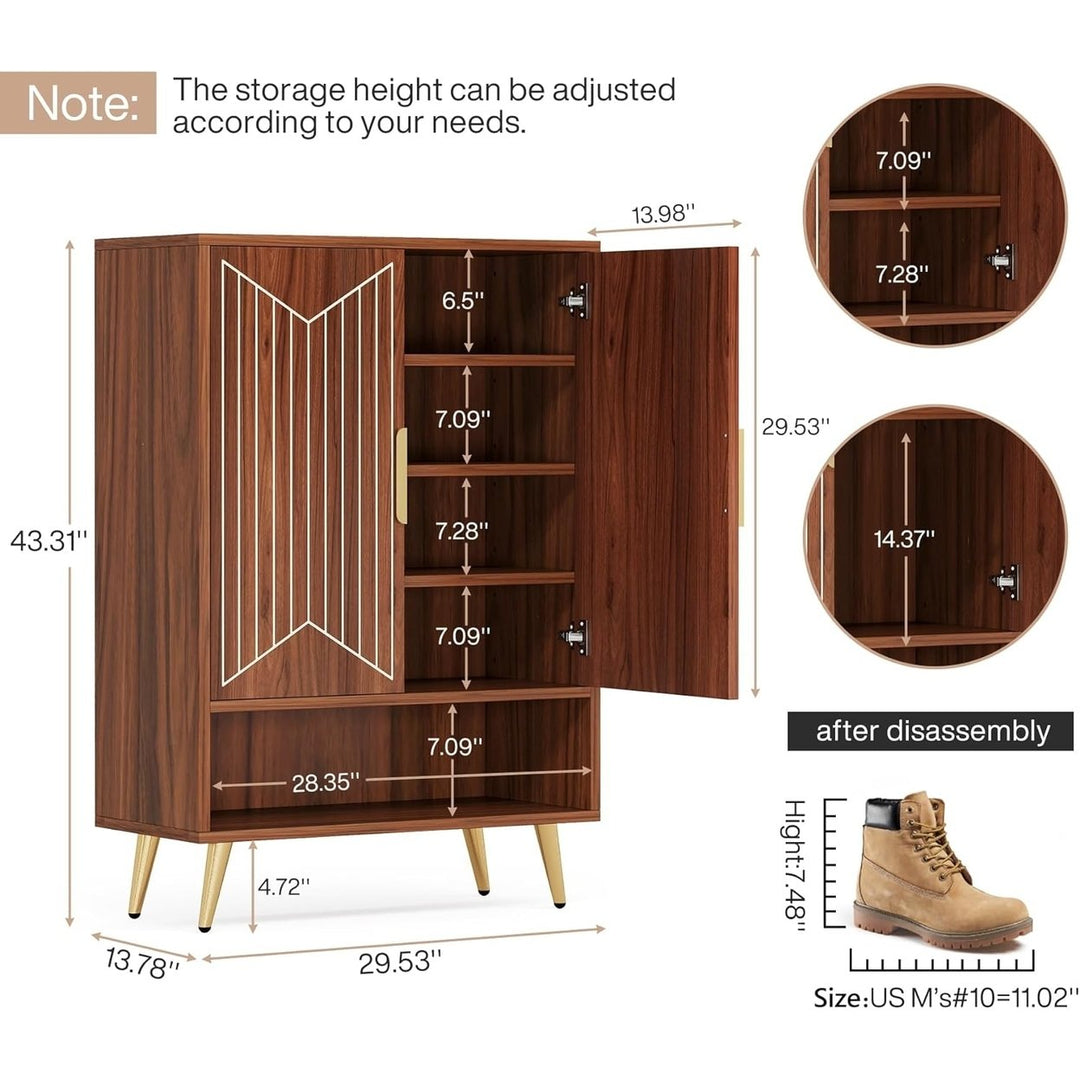 Tribesigns 6-Tier Shoe Cabinet 25 Pairs Wooden Organizer Adjustable Shelves Image 11