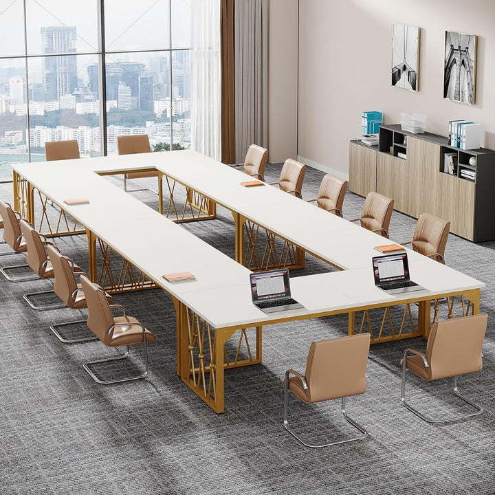 Tribesigns 78.7 Inch Conference Table Rectangular Brown Office Meeting Table Image 10