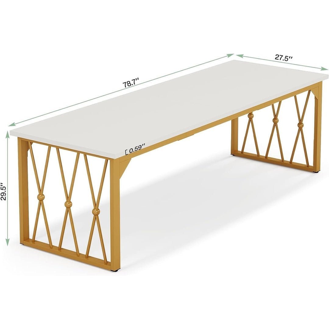 Tribesigns 78.7 Inch Conference Table Rectangular Brown Office Meeting Table Image 11