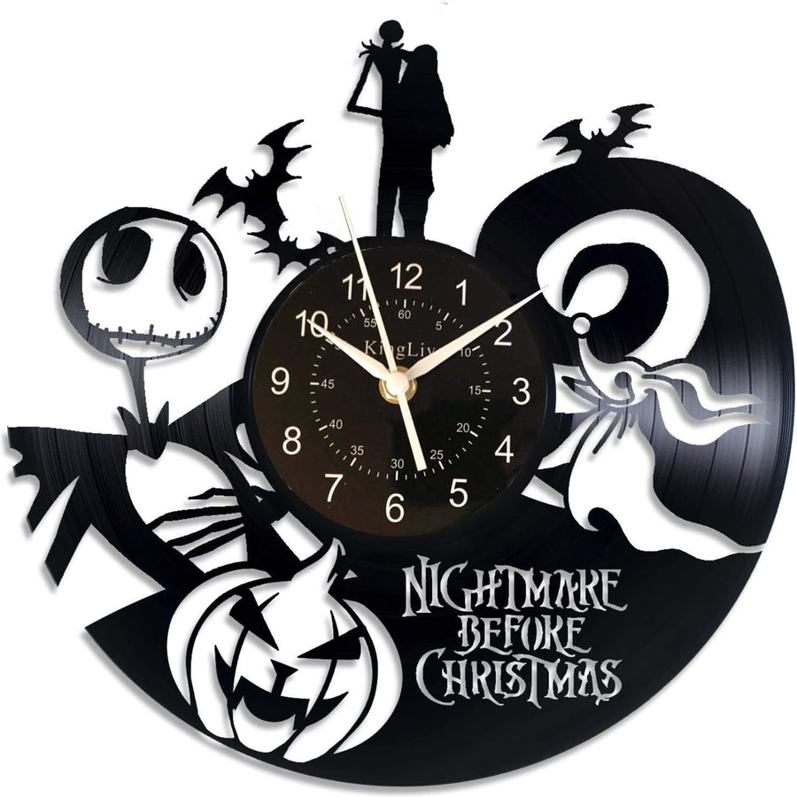 The Nightmare Before Christmas Vinyl Record Wall Clock-Home Decoration Creative Wall Art -Unique Gift - Living Room, Image 1