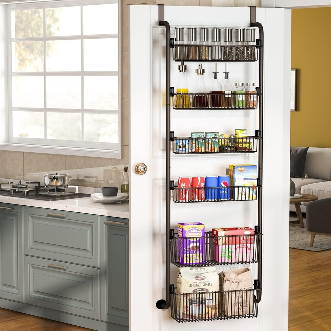 Tribesigns Easylife Over the Door Pantry Organizer, 6-Tier Pantry Door Organization and Storage for Living Room Image 1