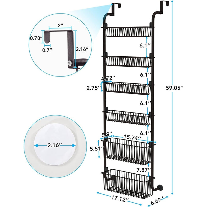 Tribesigns Easylife Over the Door Pantry Organizer, 6-Tier Pantry Door Organization and Storage for Living Room Image 5