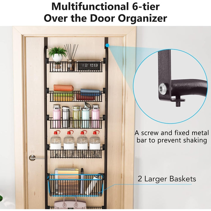 Tribesigns Easylife Over the Door Pantry Organizer, 6-Tier Pantry Door Organization and Storage for Living Room Image 6