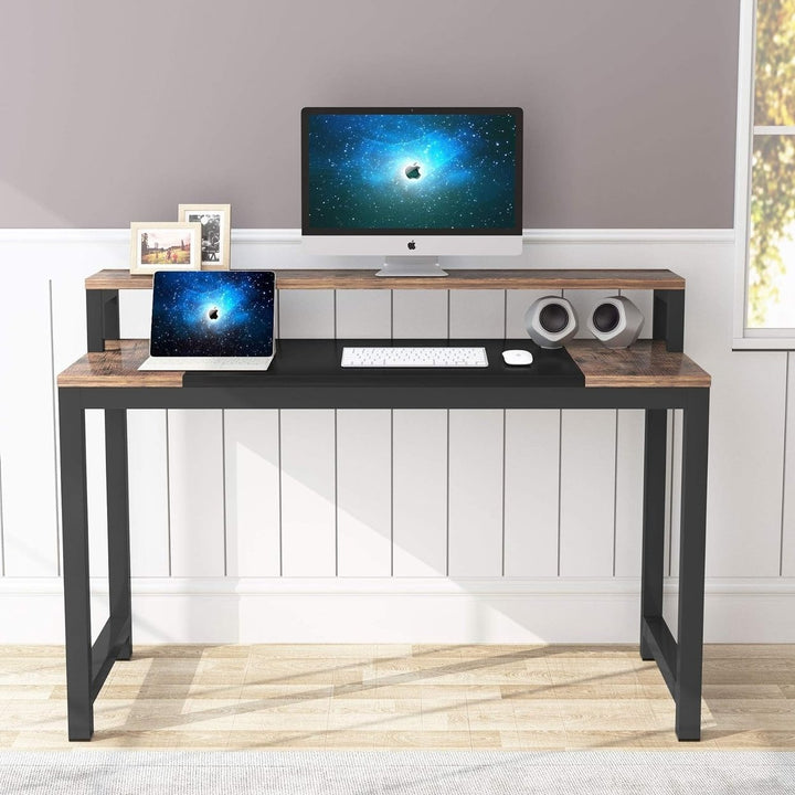 Tribesigns Computer Desk, Modern Simple Design PC Laptop Table Study Writing Table with Monitor Shelf Image 3