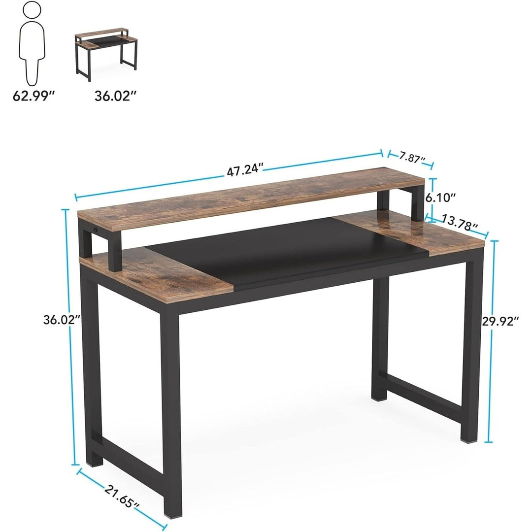 Tribesigns Computer Desk, Modern Simple Design PC Laptop Table Study Writing Table with Monitor Shelf Image 4