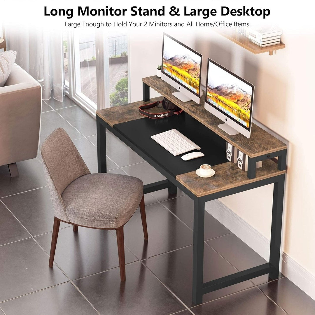 Tribesigns Computer Desk, Modern Simple Design PC Laptop Table Study Writing Table with Monitor Shelf Image 5