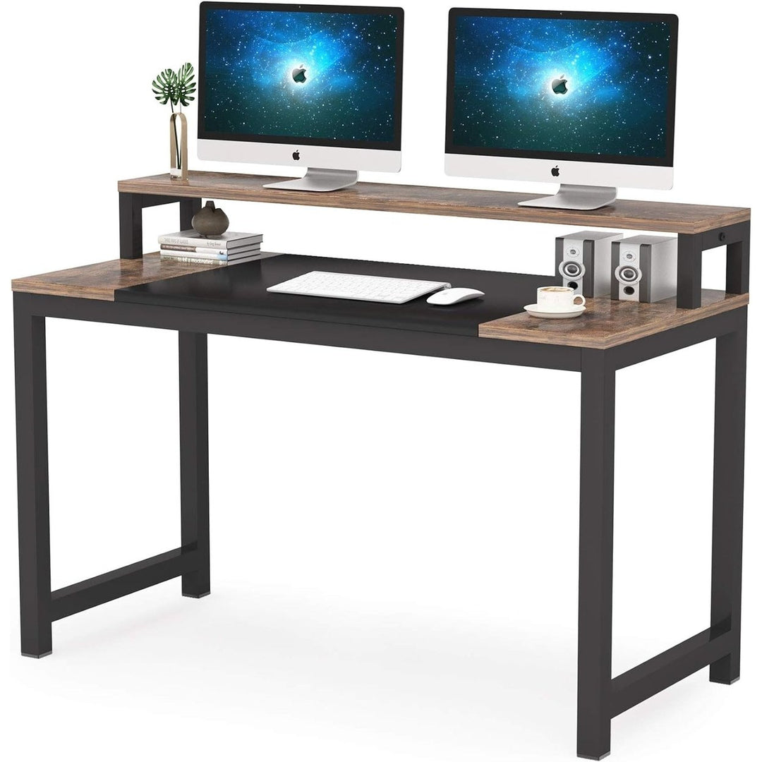 Tribesigns Computer Desk, Modern Simple Design PC Laptop Table Study Writing Table with Monitor Shelf Image 6