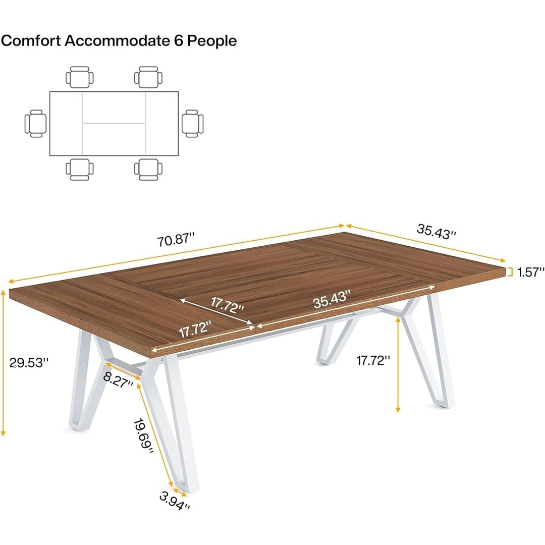 Tribesigns 6FT Conference Table, 70 Meeting Table, Long Seminar Table for Meeting Room, Rectangular Modular Conference Image 5