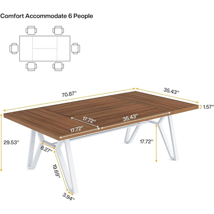 Tribesigns 6FT Conference Table, 70 Meeting Table, Long Seminar Table for Meeting Room, Rectangular Modular Conference Image 5