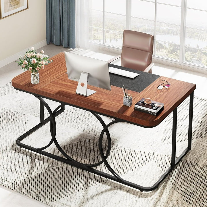 Tribesigns 62.2-Inch Office Computer Desk, Large Executive Desk with Metal Frame, Simple Writing Table Workstation for Image 2