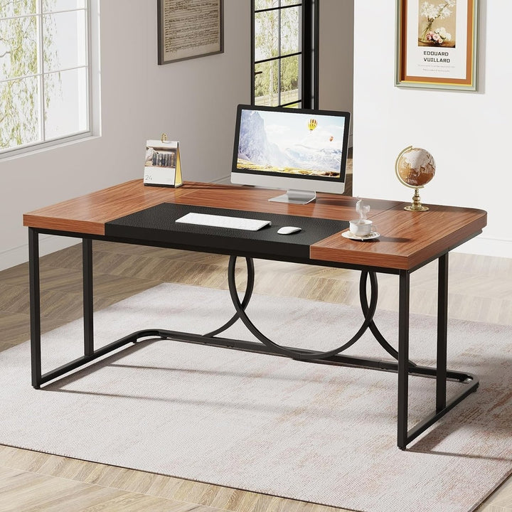 Tribesigns 62.2-Inch Office Computer Desk, Large Executive Desk with Metal Frame, Simple Writing Table Workstation for Image 5