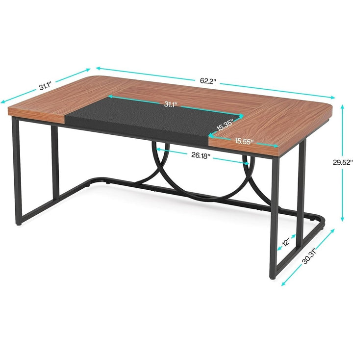 Tribesigns 62.2-Inch Office Computer Desk, Large Executive Desk with Metal Frame, Simple Writing Table Workstation for Image 6