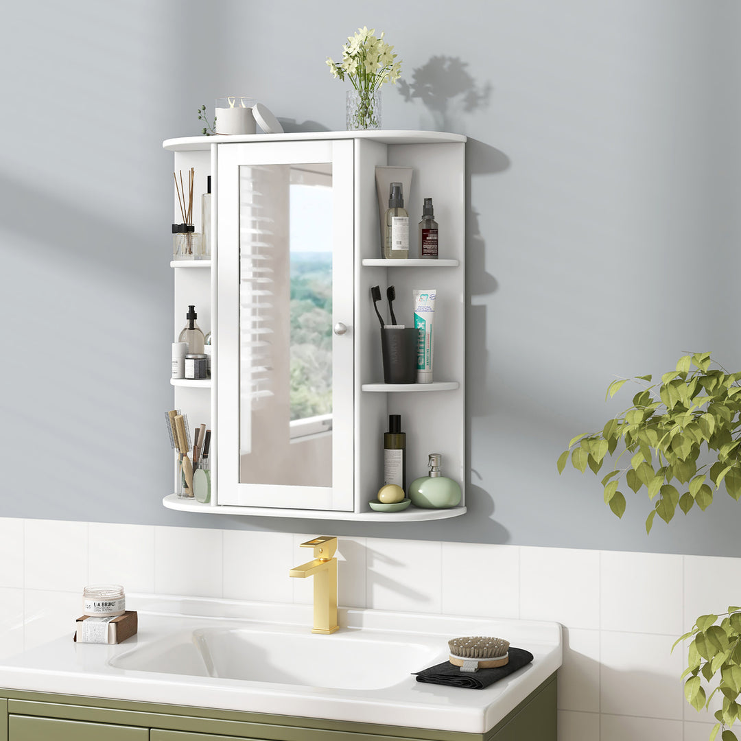 Bathroom Wall Medicine Cabinet Wall Mounted Storage Organizer w/ Mirror Door Image 6