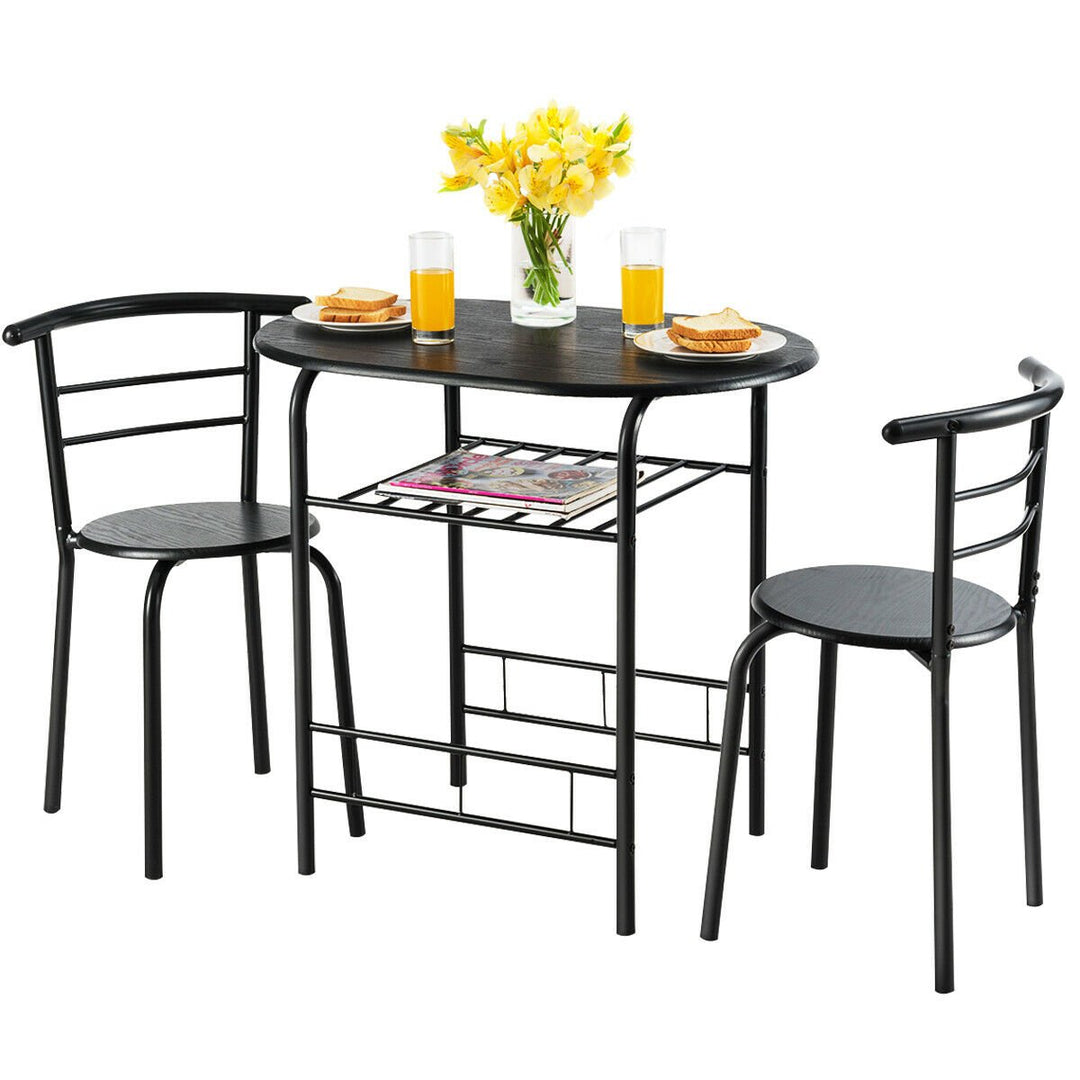 Costway 3 Pcs Dining Set 2 Chairs And Table Compact Bistro Pub Breakfast Home Kitchen Image 5