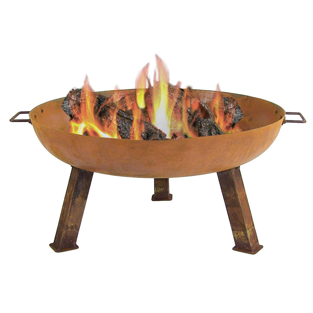 Sunnydaze 30 in Rustic Cast Iron Wood-Burning Fire Pit with Handles Image 1