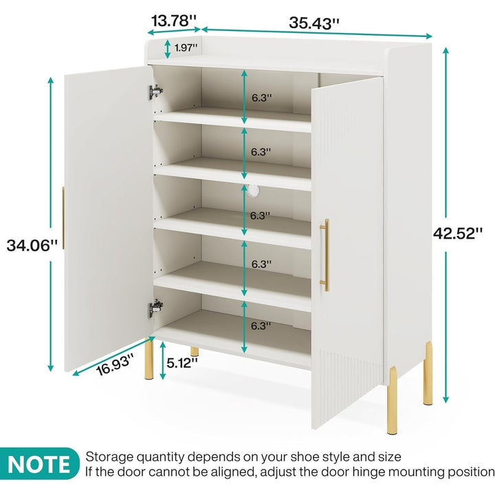 Tribesigns 6-Tier Large Shoe Cabinet, 30 Pairs Modern Entryway Shoe Storage Cabinet with Doors and Shelves for Image 5