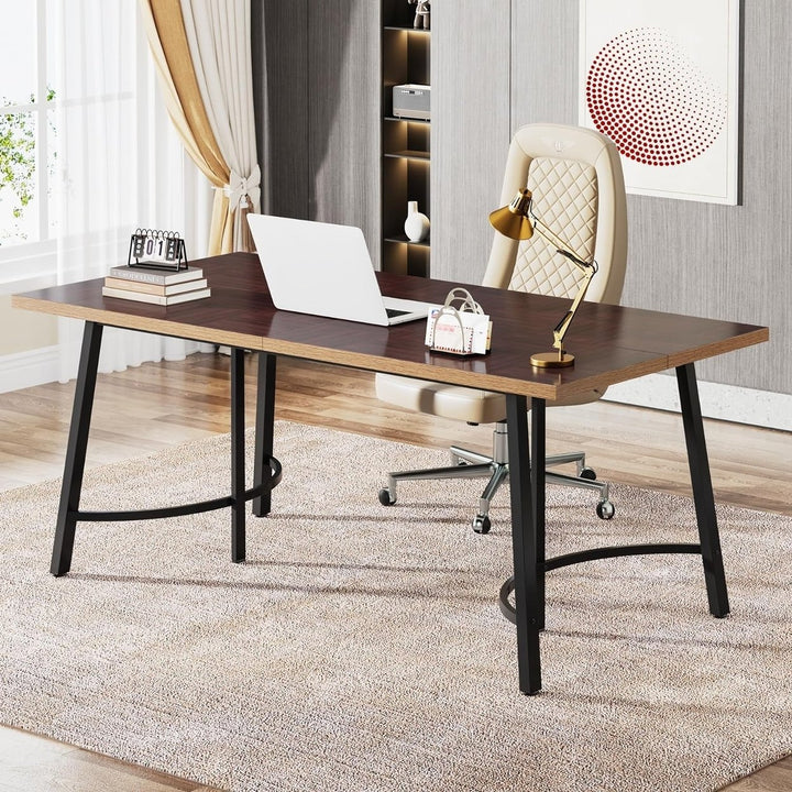 Tribesigns 63-Inch Office Computer Desk, Large Executive Desk with Metal Frame, Simple Study Writing Table for Home Image 1