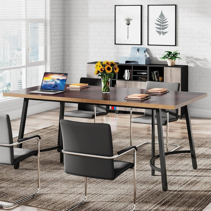 Tribesigns 63-Inch Office Computer Desk, Large Executive Desk with Metal Frame, Simple Study Writing Table for Home Image 3