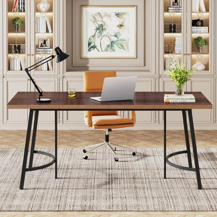 Tribesigns 63-Inch Office Computer Desk, Large Executive Desk with Metal Frame, Simple Study Writing Table for Home Image 5