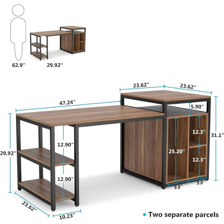 Tribesigns 70 Inch Extra Large Computer Desk with Storage Shelf for Home Office Image 4