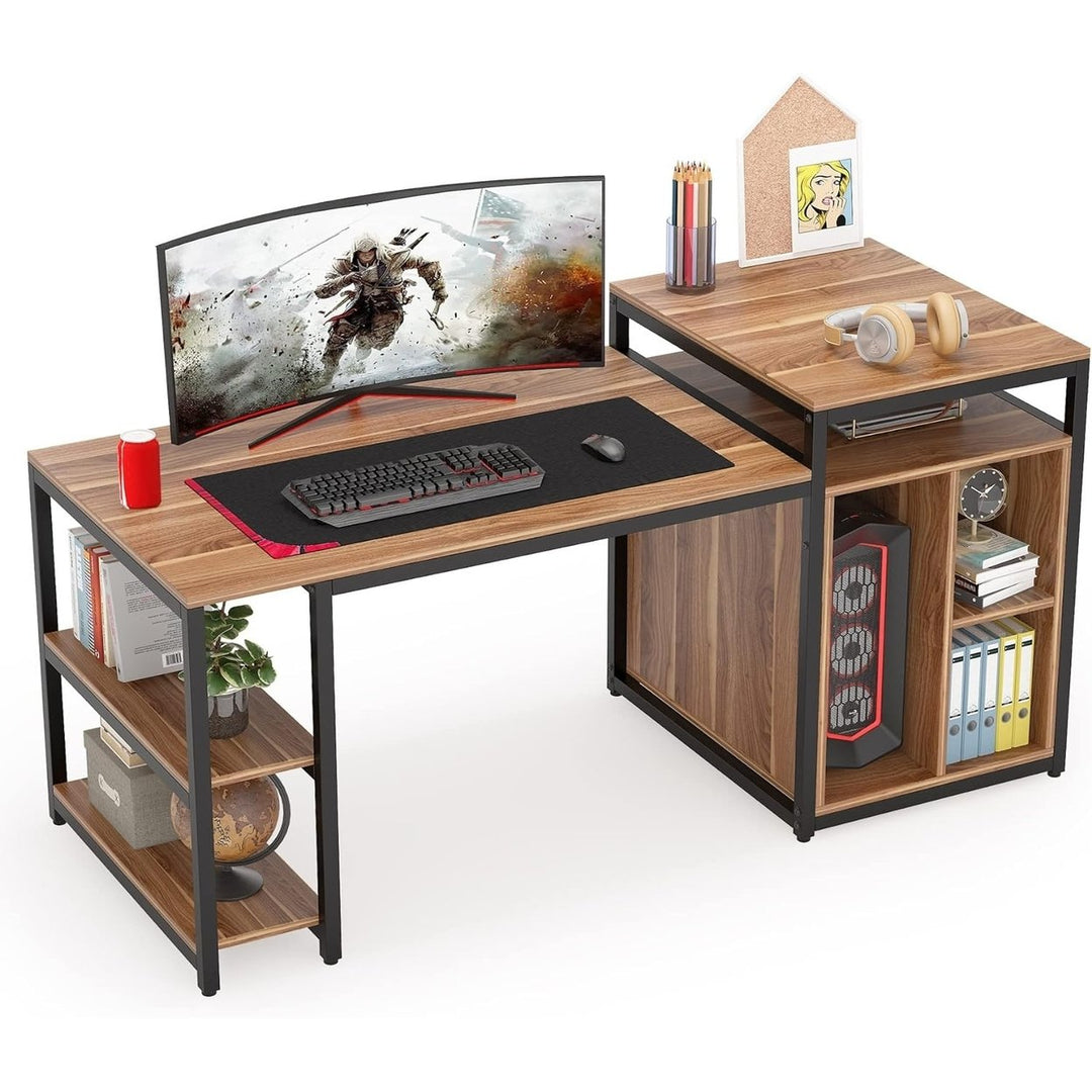 Tribesigns 70 Inch Extra Large Computer Desk with Storage Shelf for Home Office Image 5