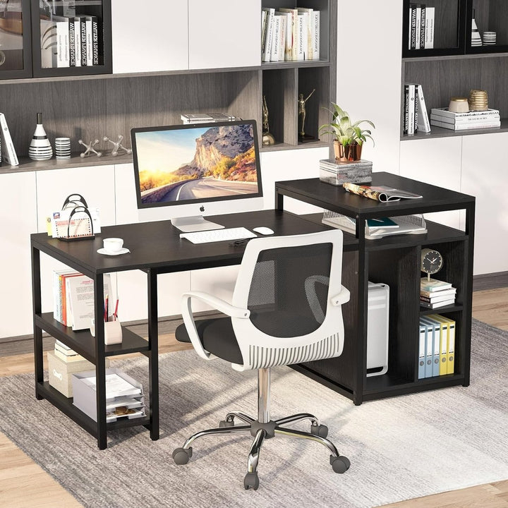 Tribesigns 70 Inch Extra Large Computer Desk with Storage Shelf for Home Office Image 7