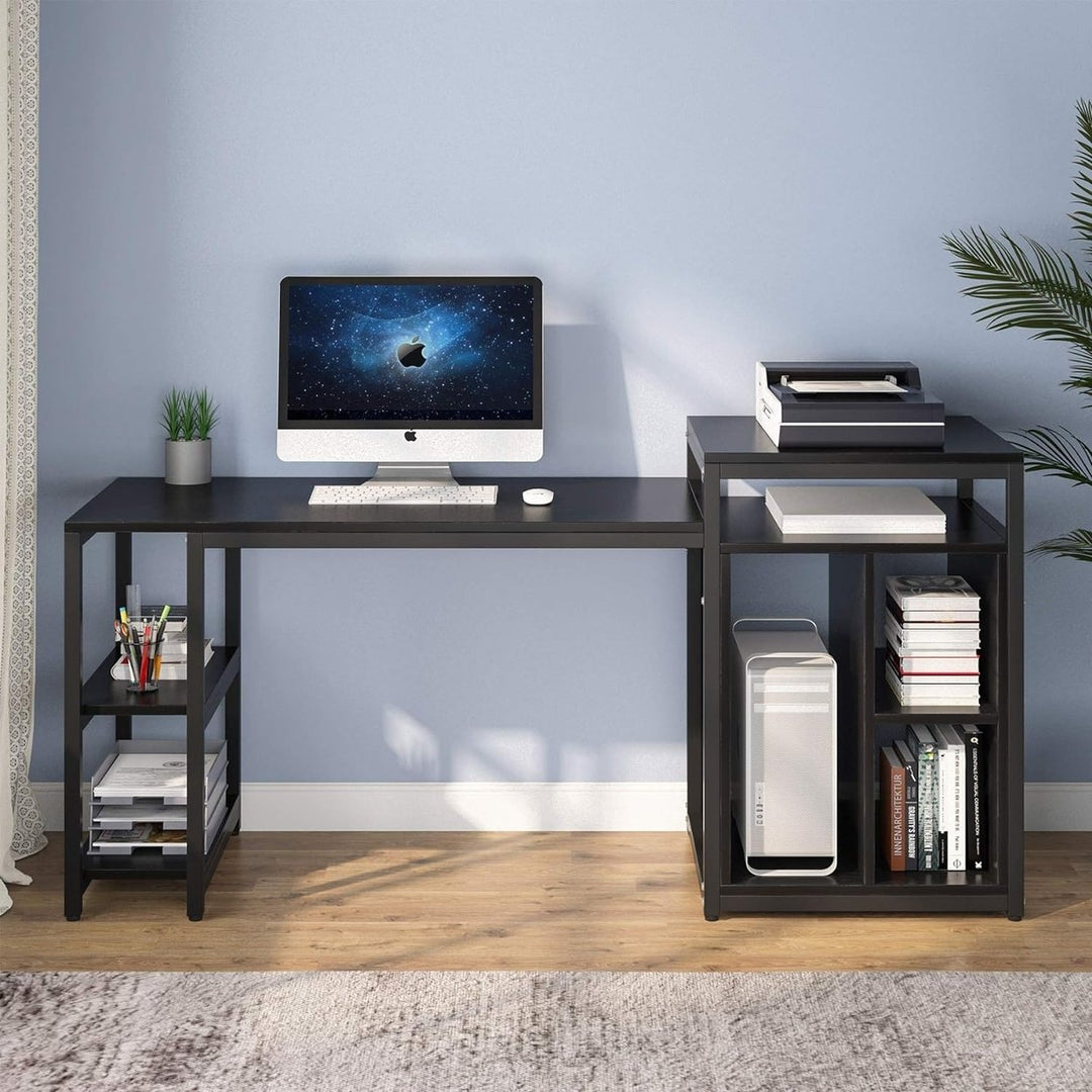 Tribesigns 70 Inch Extra Large Computer Desk with Storage Shelf for Home Office Image 11