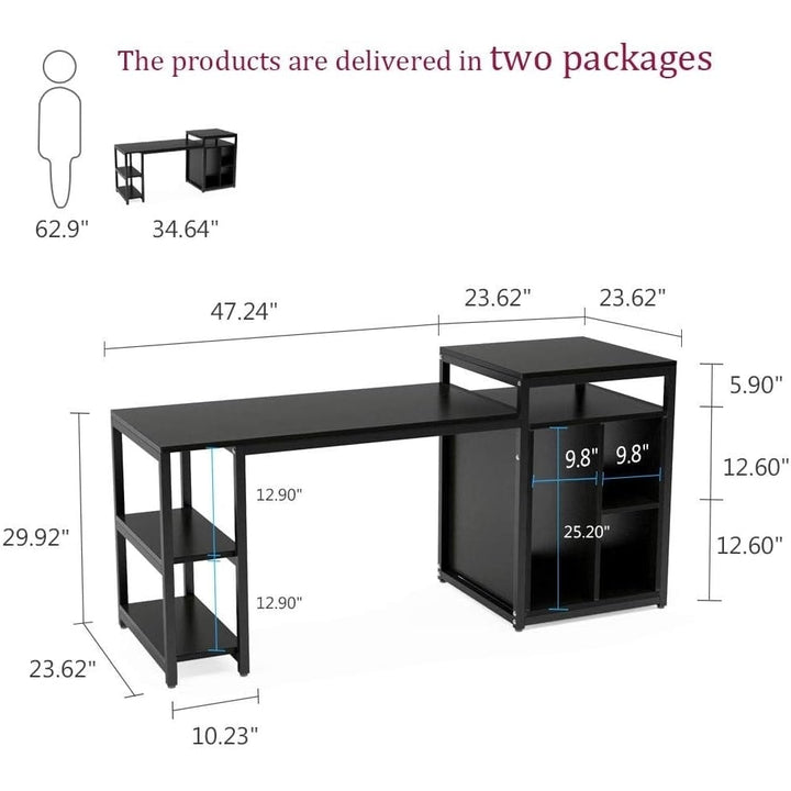 Tribesigns 70 Inch Extra Large Computer Desk with Storage Shelf for Home Office Image 12