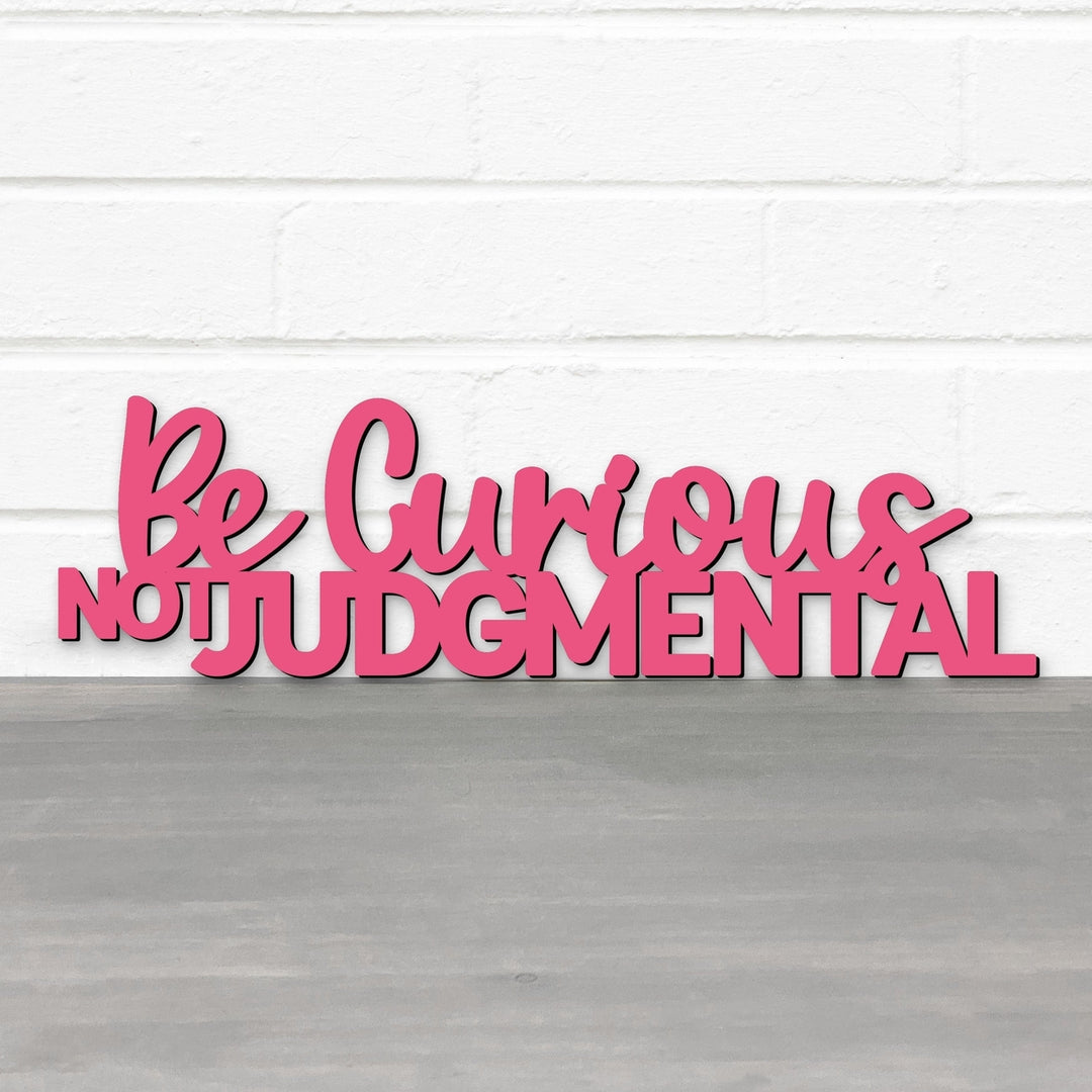 Spunky Fluff Be Curious Not Judgmental Quote Decorative Wall Art Sign 15 Colors Image 5