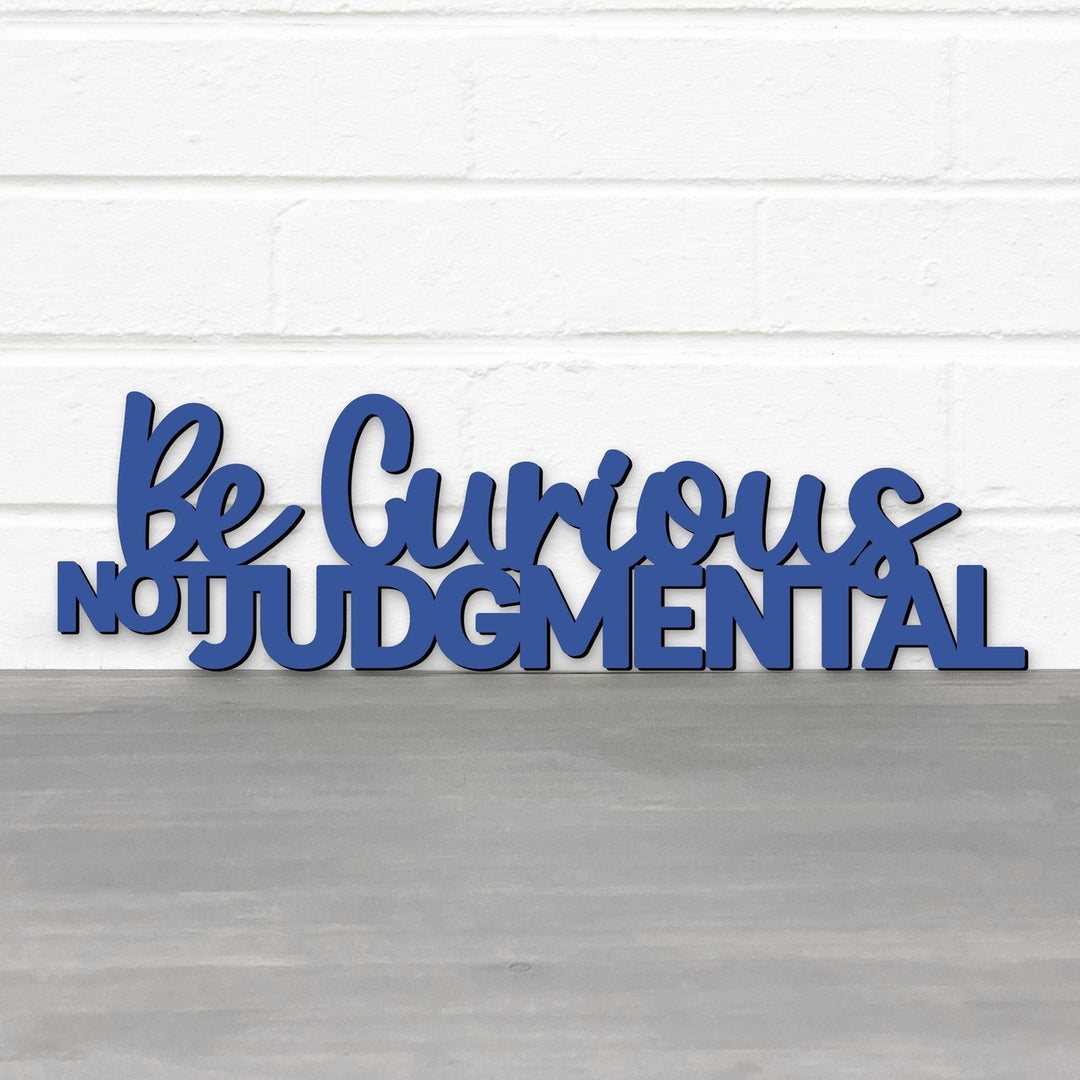 Spunky Fluff Be Curious Not Judgmental Quote Decorative Wall Art Sign 15 Colors Image 8