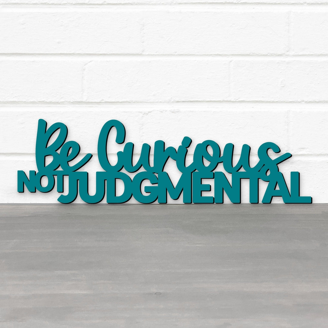 Spunky Fluff Be Curious Not Judgmental Quote Decorative Wall Art Sign 15 Colors Image 10