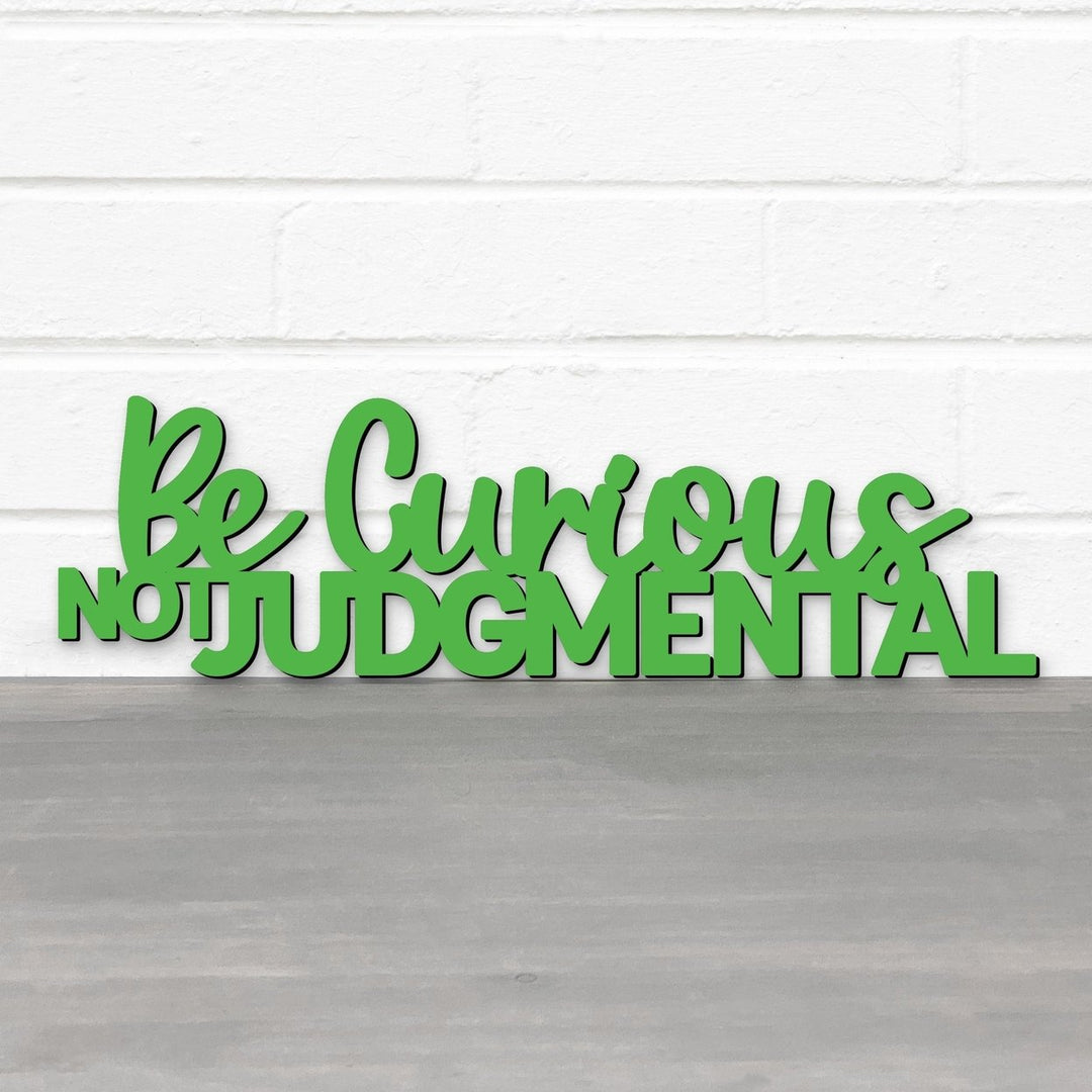 Spunky Fluff Be Curious Not Judgmental Quote Decorative Wall Art Sign 15 Colors Image 11